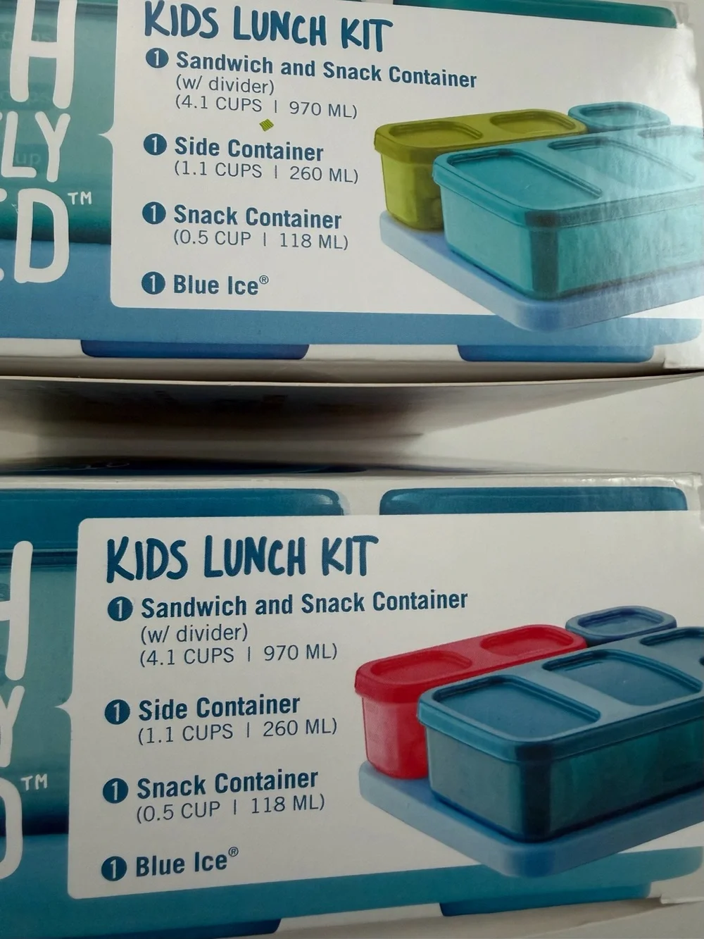 Rubbermaid Lunch Blox Kit Storage Containers Freezer Packs Blue Ice School Set 2